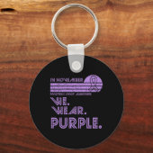 膵臓がん認識度月11月衣服Pu キーホルダー (正面)