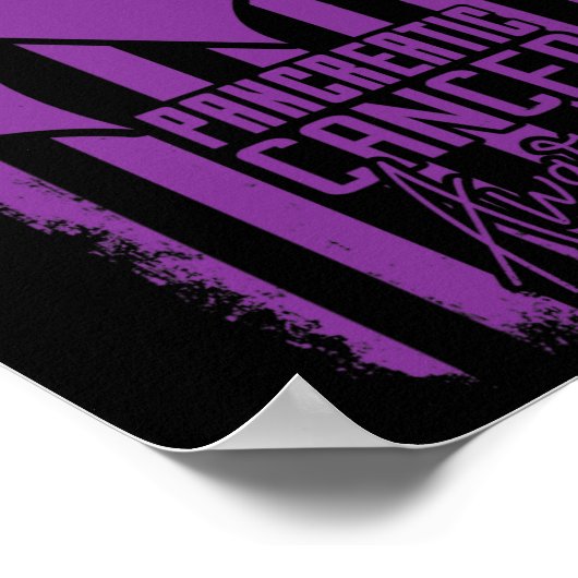 膵臓がん認識度米国国旗の紫R ポスター (角)