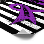 膵臓がん認識度米国国旗 ポスター (角)