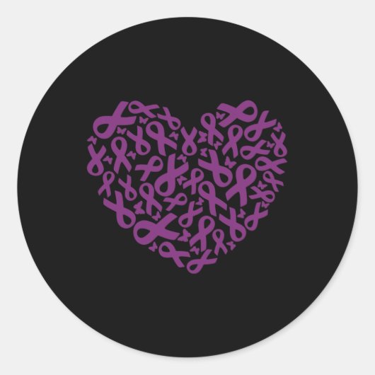 膵臓がん認識度紫リボン2 ラウンドシール (正面)