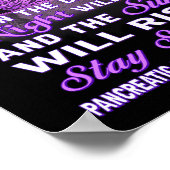 膵臓がん認識度紫色のリボンサンフロー ポスター (角)