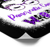 膵臓がん認識度紫色のリボンメッシーブ ポスター (角)