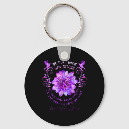 膵臓がん認識度花Hがわからない キーホルダー (正面)