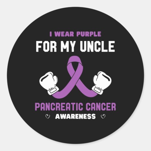 膵臓がん認識度衣服紫for My Unc ラウンドシール (正面)
