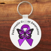 膵臓がん認識度 |蝶 キーホルダー (正面)