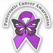 膵臓がん認識度 |蝶 シール (正面)