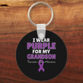 膵臓がん認識度I衣服紫G キーホルダー (正面)