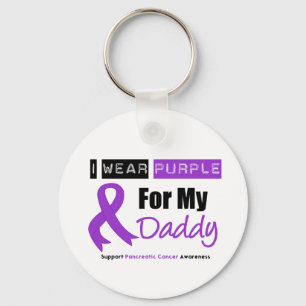 膵臓がんI衣服パープルリボンパパ キーホルダー