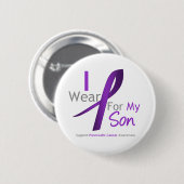 膵臓がんI衣服紫リボンソン 缶バッジ (正面&裏面)