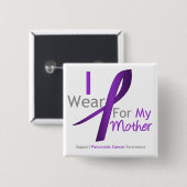 膵臓がんI衣服紫リボンマザー 缶バッジ (正面&裏面)