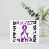 膵臓がんI誇らしげに衣服紫2 ポストカード (スタンド正面)