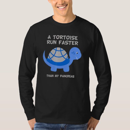 膵臓の走糖尿病よりも速い亀 Tシャツ (正面)