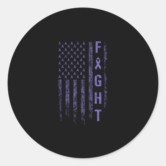 膵臓アメリカ国旗のがん認識度と闘う ラウンドシール (正面)