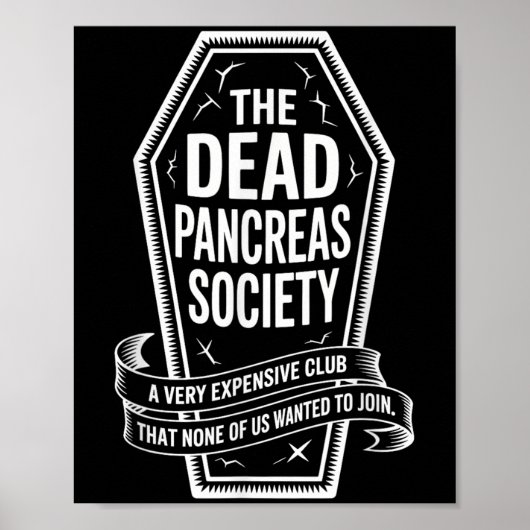 膵臓死の会Tシャツ 棺桶クラブ 糖尿病A ポスター (正面)