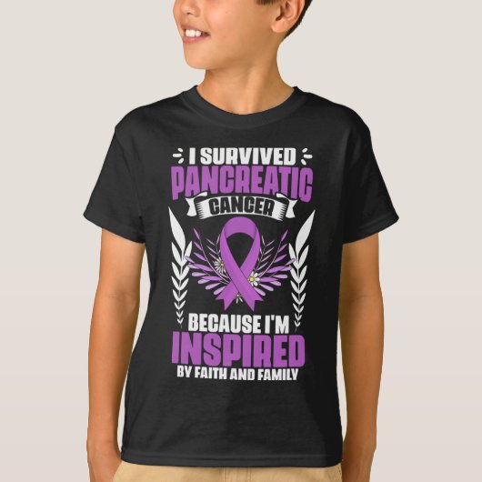 膵臓生存者の膵臓がん患者を支援する Tシャツ (正面)