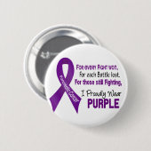 膵臓癌私は得意気に紫色を身に着けています 缶バッジ (正面&裏面)