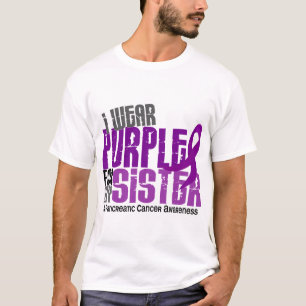 膵臓癌私は私の姉妹6.2のための紫色を身に着けています Tシャツ
