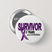 膵臓癌2年の生存者 缶バッジ (正面&裏面)