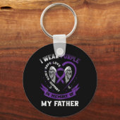膵臓癌B父のパパの紫色 キーホルダー (正面)