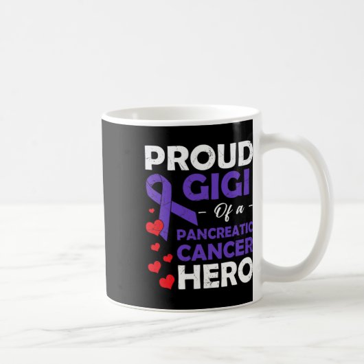 膵臓誇りを持った癌の英雄の戦士のSupのGigi コーヒーマグカップ (右)