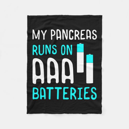膵臓走糖尿病症おもしろいT1d型糖尿病Aw フリースブランケット (正面)