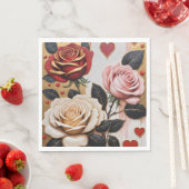 膿性ハートとバラ スタンダードランチョンナプキン (インサイチュ)