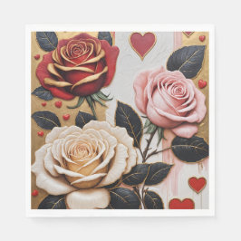 膿性ハートとバラ スタンダードランチョンナプキン
