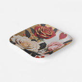 膿性ハートとバラ ペーパープレート (傾斜あり)