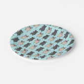 臀部のシェーカーのパグの子犬のバスト移動かわいい踊り犬 ペーパープレート (アングル)