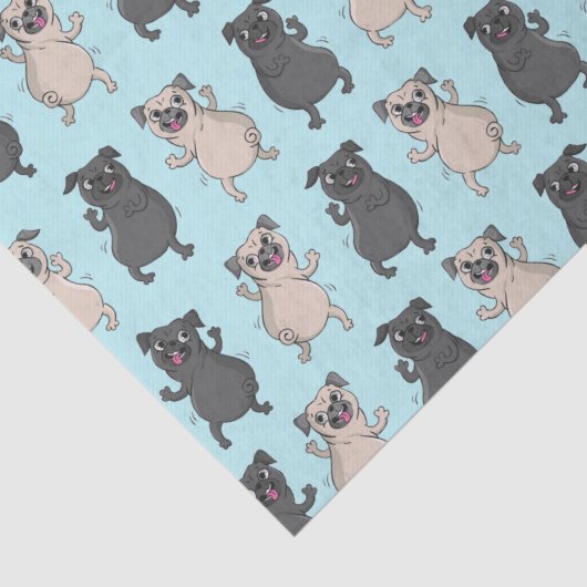 臀部のシェーカーのパグの子犬のバスト移動かわいい踊り犬 薄葉紙 (詳細)