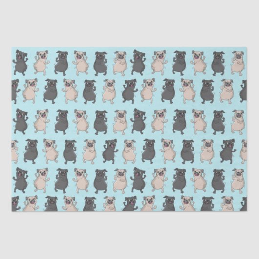 臀部のシェーカーのパグの子犬のバスト移動かわいい踊り犬 薄葉紙 (正面)