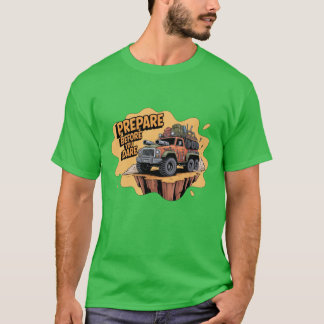 臆せず挑め - オフロードサバイバルキャラクター Tシャツ