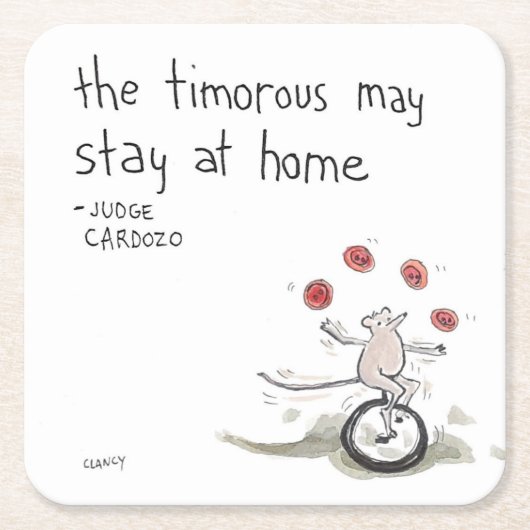 臆病なコースターワン スクエアペーパーコースター (正面)