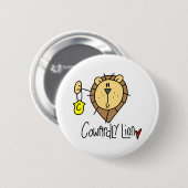 臆病なライオン 缶バッジ (正面&裏面)