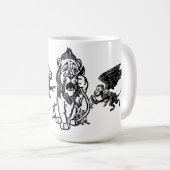 臆病なライオン、飛んだ飛んでいるな猿オズの魔法使い コーヒーマグカップ (正面右)