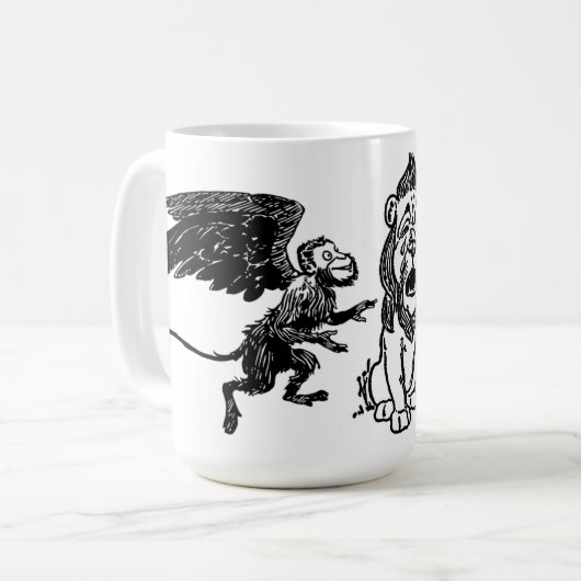 臆病なライオン、飛んだ飛んでいるな猿オズの魔法使い コーヒーマグカップ (正面左)