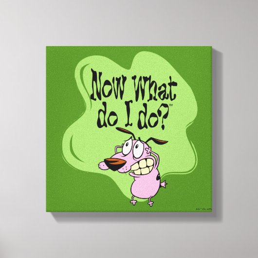 臆病な犬の勇気 |どうすればいい？ キャンバスプリント (正面)