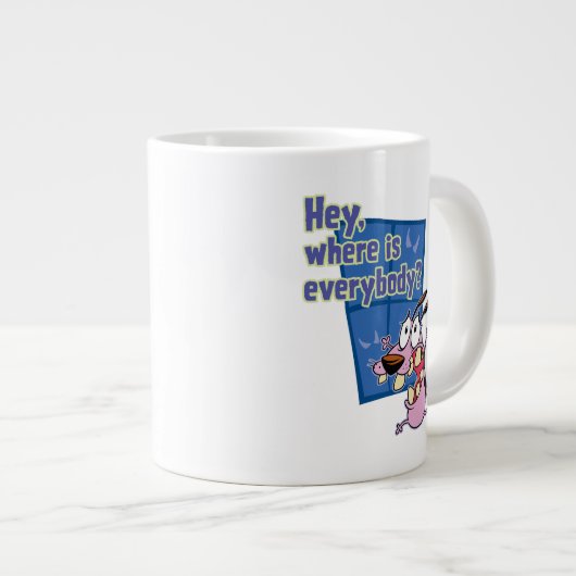 臆病な犬の勇気 |皆さんはどこにいるの? ジャンボコーヒーマグカップ (正面右)