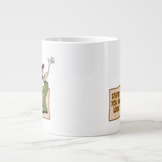 臆病な犬を勇気づける |見た目が悪い! ジャンボコーヒーマグカップ (正面)