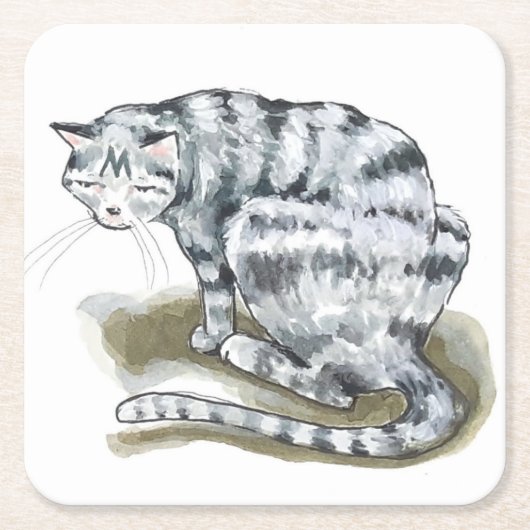 臆病コースター(2) スクエアペーパーコースター (正面)