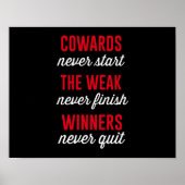 臆病者は決して始まらない、弱い者は決して終わらない、勝者 ポスター (正面)