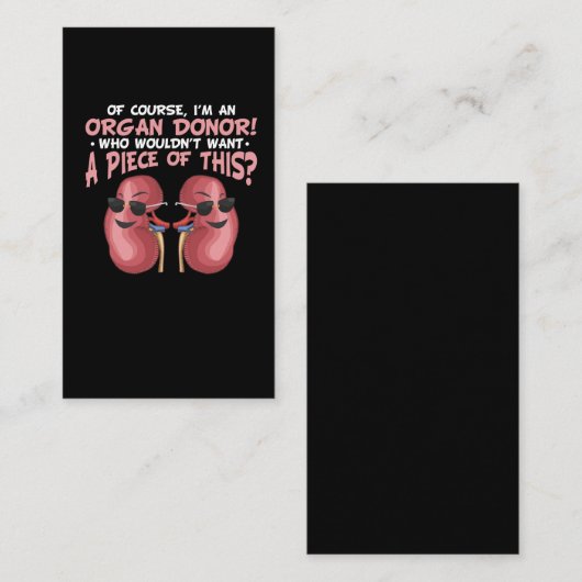 臓器リサイクルが腎臓のドナーを獲得 名刺 (正面/裏面)