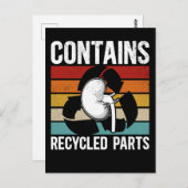 臓器受容者かわいい腎臓移植 ポストカード (正面/裏面)