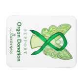 臓器寄贈グリーン認識度リボン磁石 マグネット (横)