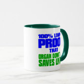 臓器提供が生きている100%の生救活証明 マグカップ (正面右)