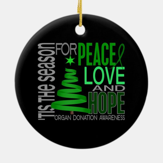 臓器提供のクリスマス1のオーナメント セラミックオーナメント (裏面)