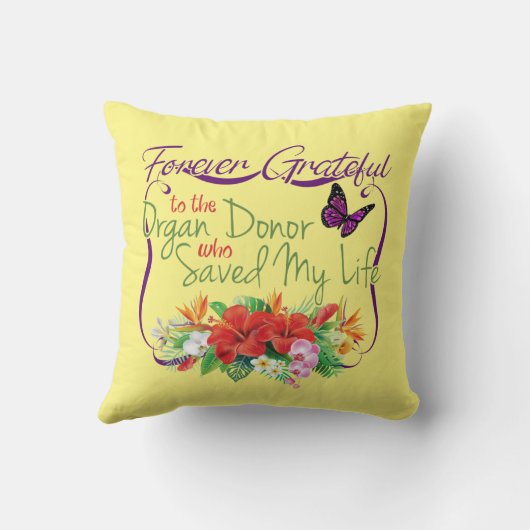 臓器提供者に対してドナー認識度に永遠に感謝する クッション (裏面)