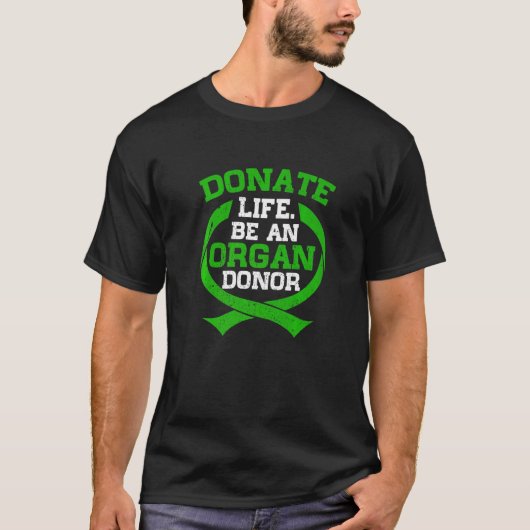 臓器提供者の腎臓病に気付いて命を寄付する Tシャツ (正面)