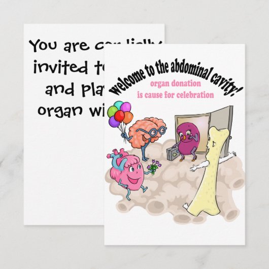 臓器移植の招待 招待状 (正面/裏面)
