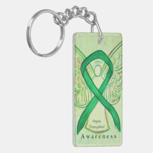 臓器移植エンジェル認識度リボンキーチェーン キーホルダー (正面左)